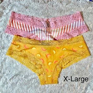 NWT Victorias Secret Pink Bundle of 2 Cheekster Panties-  X Large